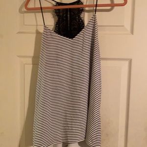 Express black and white stripe cami